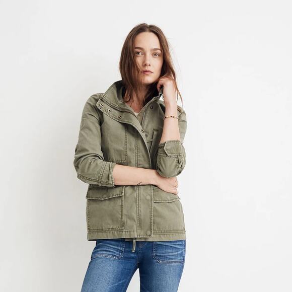 Madewell Women's Olive Green Utility Jacket Size Medium - Picture 1 of 9